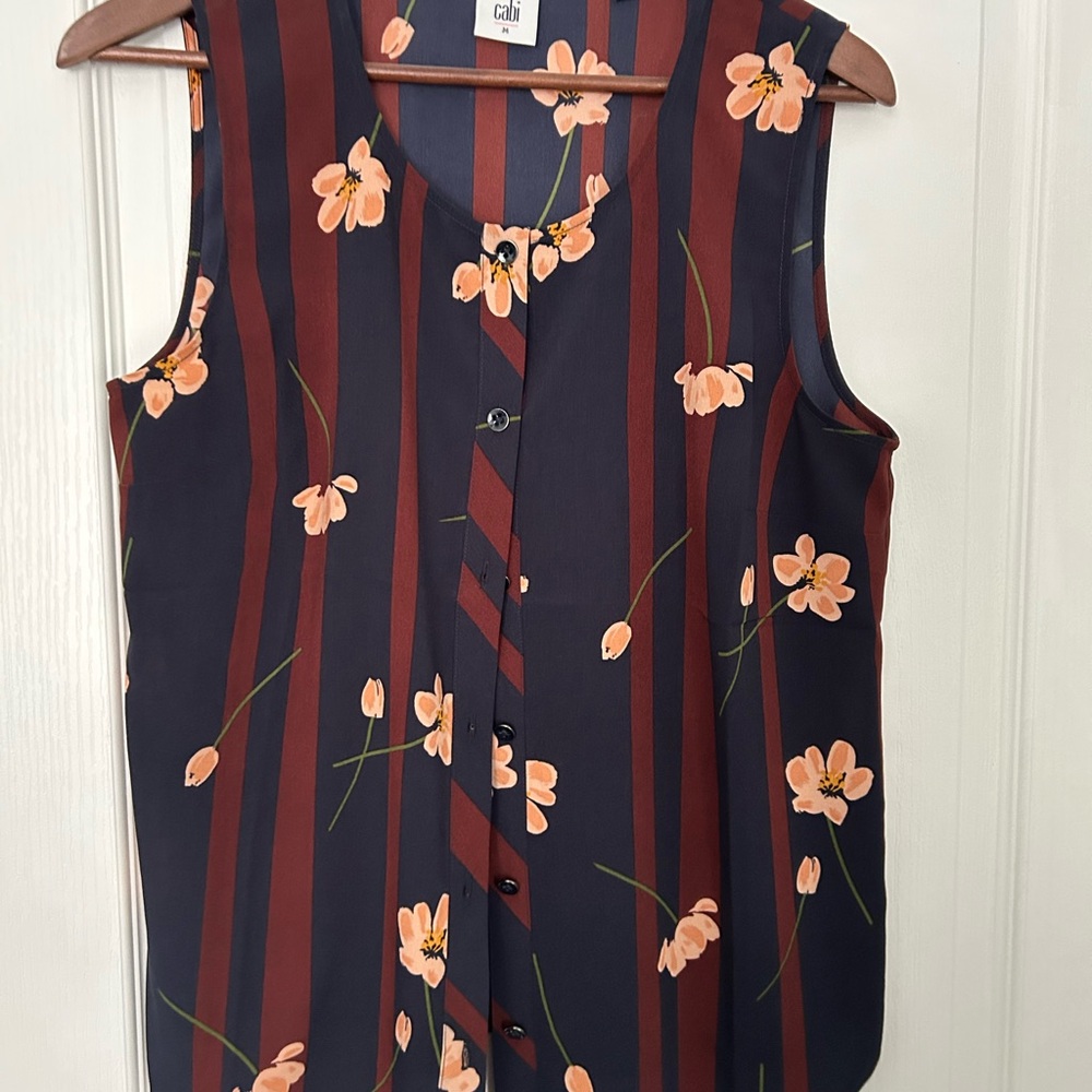 CAbi Red Buttoned Blouse